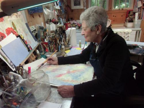 Blog Photo - Artist Sanda Painting side view