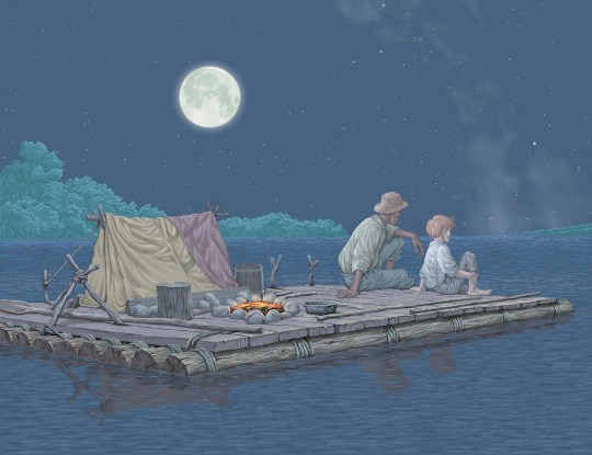 Huck and Jim On Raft
